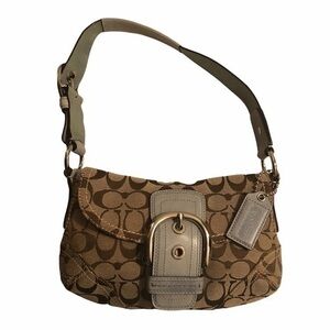 Coach signature brown blue soho bag